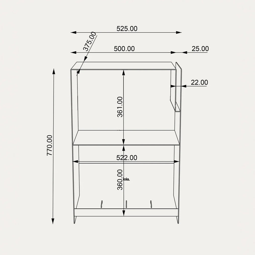 LOIA La Console Acier II - Platenkast