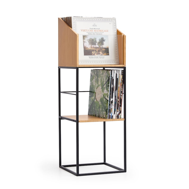 NorStone Vinyl LP Stand met bovenste platenbak om gemakkelijk door LP's te bladeren