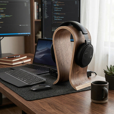 NorStone Headphone Stand – Hoofdtelefoonstandaard walnoot